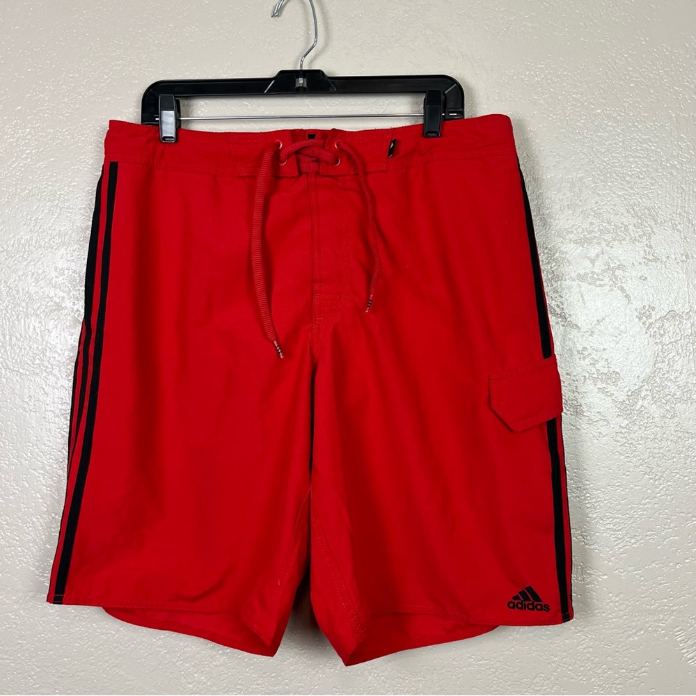 Adidas men‎ swim board shorts red size 36